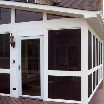 Screen Room with TimberTech Deck & Unilock Patio in Kildeer, IL