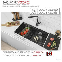 STYLISH 32 in Workstation Double Bowl Undermount Kitchen Sink with Accessories, Graphite