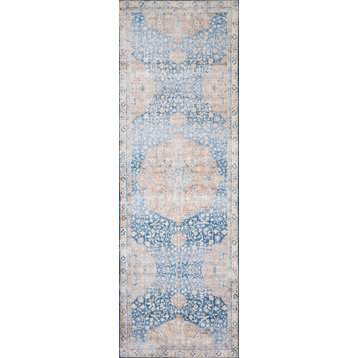 Blue Tangerine Printed Polyester Layla Area Rug by Loloi II, 2'-6"x9'-6"