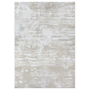 Serenity Cryptic Area Rug, Beige-Champagne, 3'11"x5'6"