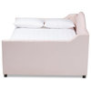 Baxton Studio Perry Contemporary Velvet Upholstered Queen Daybed in Pink
