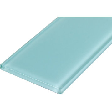 3"x6" Crystal Glass Tile, Set of 32 (4 sq ft), Sky Blue