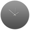 Contemporary Clock 'Grayout White Circle Clock' Artisan-Made Gray Kitchen Clock