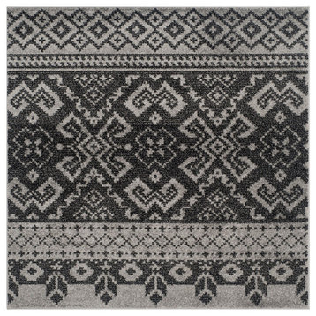 Safavieh Adirondack Collection ADR107 Rug, Silver/Black, 8' Square