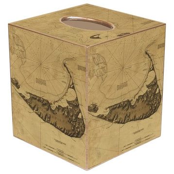 TB1768- Nantucket Island Antique Map Tissue Box Cover
