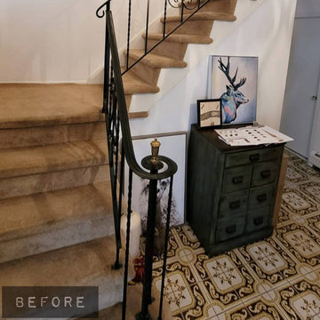 Custom Railing Design - Before and After - Nutmeg Stain by DuraSeal