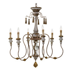 Country Rustic French Chandeliers Houzz Adelia French Country Distressed Rustic 6 Light Chandelier Chandeliers