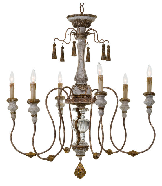 Adelia French Country Distressed Rustic 6 Light Chandelier Adelia French Country Distressed Rustic 6 Light Chandelier