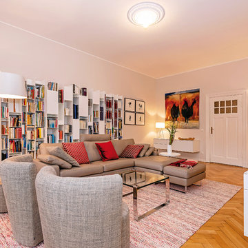 Wohnzimmer in einer Wohnung in Berlin-Westend