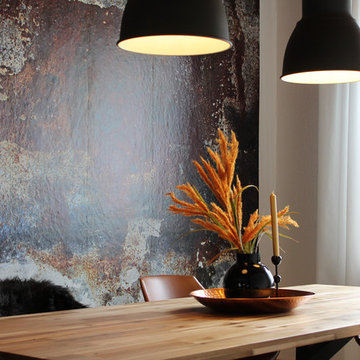 Wohn-und Esszimmer in rostigem Look
