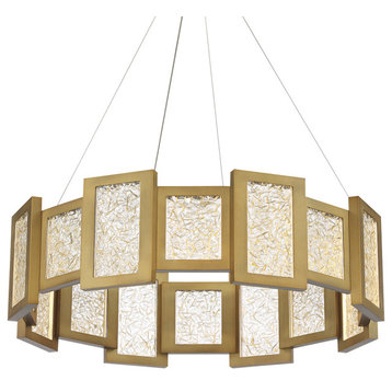 Fury LED Pendant in Aged Brass