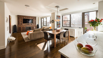 View of Dining Room + Living Room