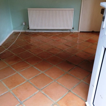 Tiled Terracotta Kitchen Floor, Winchmore Hill