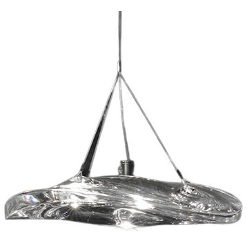 MIRODEMI® Adelboden | Silver Glass Chandelier For Dining Room, L23.6xw9.8", Cool Light
