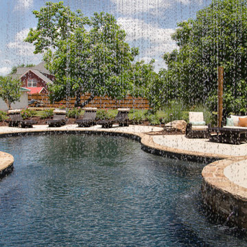 Backyard Transformation with Outdoor Kitchen & Waterfall