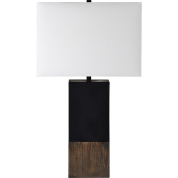 Table Lamp, Natural Wood, Matte Black