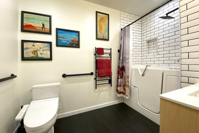 Inspiration for a zen bathroom remodel in Seattle