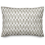 DDCG - Taupe Geo Triangles Spun Poly Pillow, 14"x20" - This polyester pillow features a geometric triangle design in taupe to help you add a stunning accent piece to  your home. The durable fabric of this item ensures it lasts a long time in your home.  The result is a quality crafted product that makes for a stylish addition to your home. Made to order.