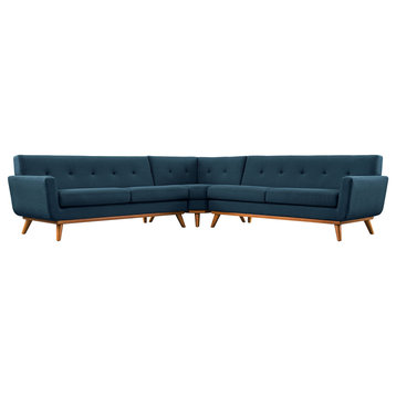 Modway Engage L-Shaped Sectional Sofa, Azure