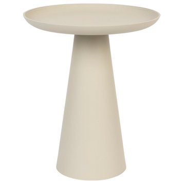 Modern Pedestal Side Table M | DF Ringar, Beige