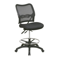 Deluxe Ergonomic Air Grid Back Drafting Chair with Mesh Seat - Living Room Chairs