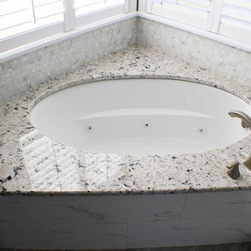 Plank and Marble Master Bath