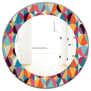 Designart Circular Dance 6 Modern Frameless Oval Or Round Wall Mirror, 32x32