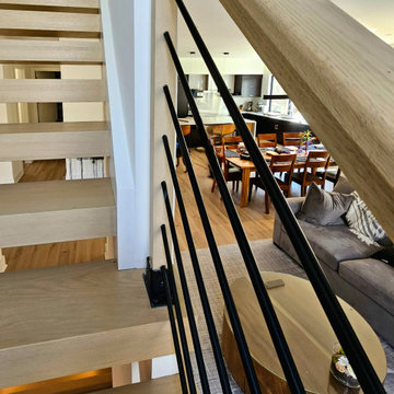 Project #111 | Open-Riser Staircase with Glass Panel Detail