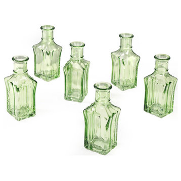 Eau de Vie Green Glass Bud Vase, Set of 6