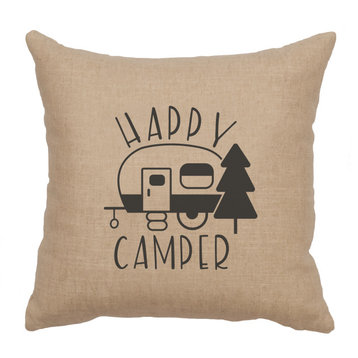 Image Pillow 16x16 Happy Camper Linen Natural