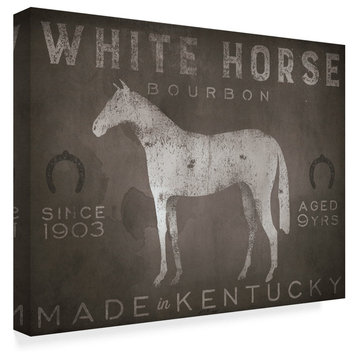 Ryan Fowler 'White Horse With Words' Canvas Art