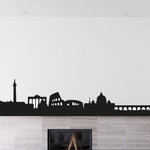 Rome Skyline Vinyl Wall Decal SS044EY, 120" - THE DEFAULT COLOR OF THE DECAL IS BLACK.