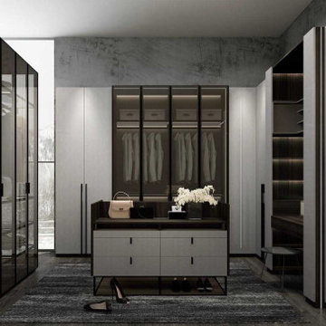Dark Grey Walk - in closet & Home Office