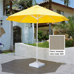 Taupe-Aluminum-Market-Umbrella - Patio Furniture And Outdoor Furniture