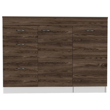 DEPOT E-SHOP Camp Kitchen Base Cabinet, Countertop, Three Drawers, Two...