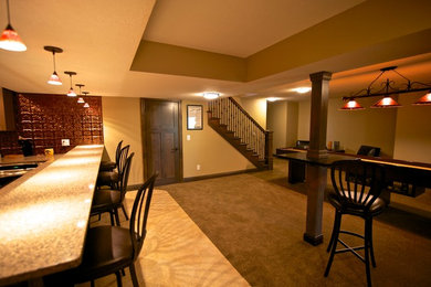Basement - transitional basement idea in Cedar Rapids