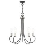 Livex Lighting - Livex Lighting 42925-76 Bari - Five Light Chandelier - Canopy Included: Yes  Canopy DiBari Five Light Chan Scandinavian Gray/BrUL: Suitable for damp locations Energy Star Qualified: n/a ADA Certified: n/a  *Number of Lights: Lamp: 5-*Wattage:60w Medium Base bulb(s) *Bulb Included:No *Bulb Type:Medium Base *Finish Type:Scandinavian Gray/Brushed Nickel