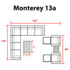 Monterey 13 Piece Outdoor Wicker Patio Furniture Set 13a, Ash