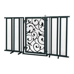 Fusion Gates - Fusion Gate with Songbirds Design, Black, 71.5"-74" - Dog Gates