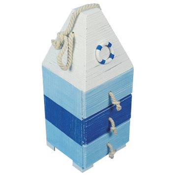 Blue and White Wooden Buoy With Drawers