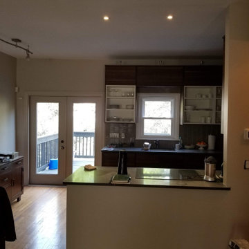 Contemporary Kitchen, Fireplace & Staircase Remodel
