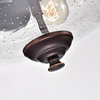 Yellowstone 3-Light Oil Rubbed Bronze Pendant With Seeded Glass Bell Shade