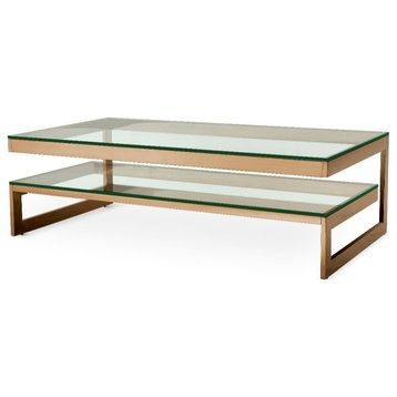 Brushed Brass Coffee Table, Eichholtz Gamma