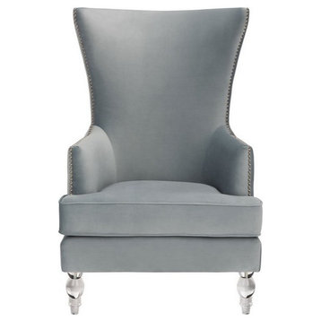 Paterson Modern Wingback Chair Light Silver
