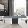 Olivia Manual Dining Table with Gray Oak Base and Gray Top