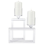 Elk Home - Elk Home 2225-018/S2 Cubic - 16" Candle Holder (Set of 2) - Simple, yet opulent, these candle holders are madeCubic 16" Candle Hol Clear