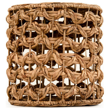Cylindrical Woven Pouf