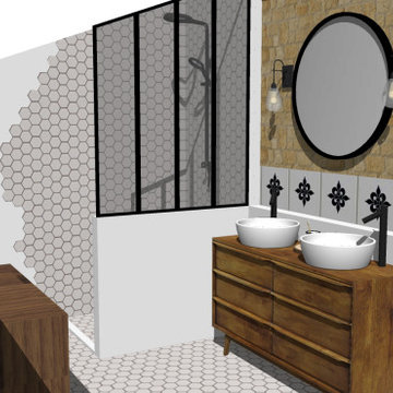 Salle de Bain Industriel avec une touche vintage