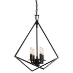 Norwell Lighting - Norwell Lighting 5388-MB-NG Trapezoid - Four Light Cage Chandelier - Cage chandelier turns farmhouse fixture inside outTrapezoid Four Light Matte BlackUL: Suitable for damp locations Energy Star Qualified: n/a ADA Certified: n/a  *Number of Lights: Lamp: 4-*Wattage:60w E12 Candelabra bulb(s) *Bulb Included:No *Bulb Type:E12 Candelabra *Finish Type:Matte Black