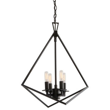Norwell Lighting 5388-MB-NG Trapezoid - Four Light Cage Chandelier